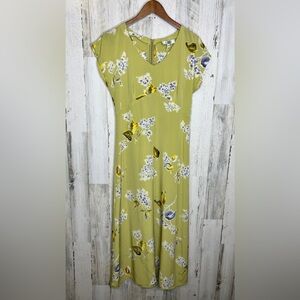 Clues Women's Floral Maxi Dress Yellow Blue Size 10